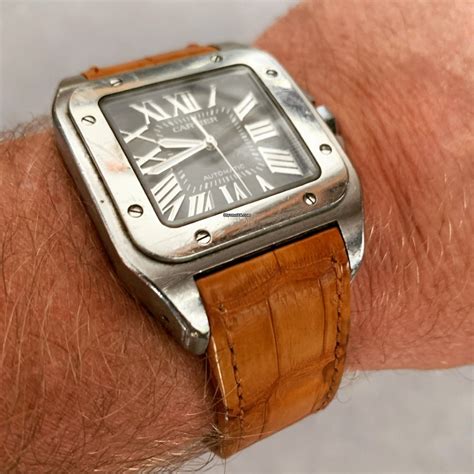 cartier santos 100 xl replacement strap|cartier santos quick release strap.